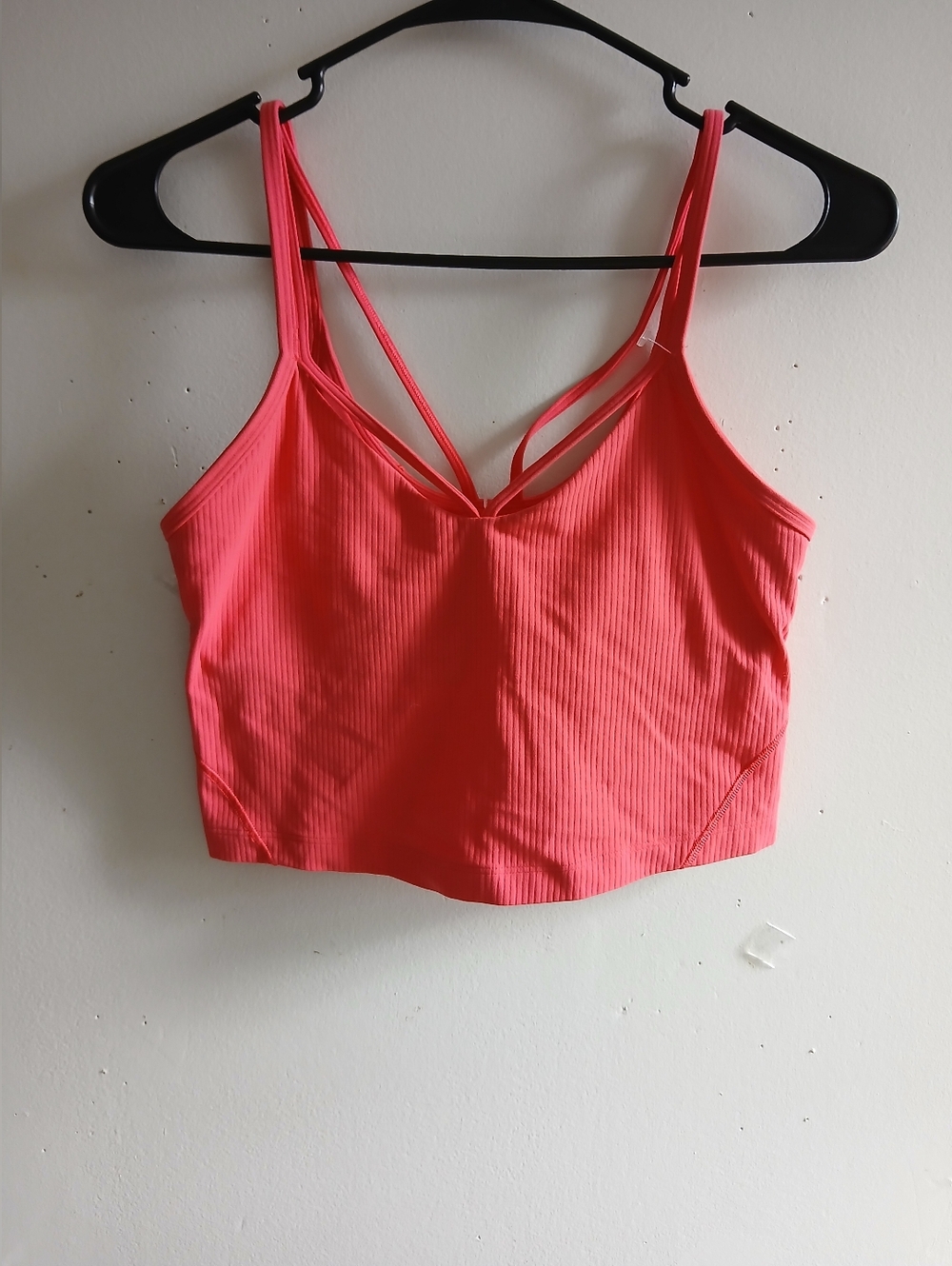lululemon athletica Ribbed Strappy Crop Tank in Coral